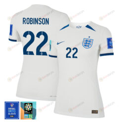 Katie Robinson 22 England 1 Star FIFA Patch Women's National Team 2023-24 World Cup Home WOMEN Jersey