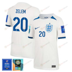 Katie Zelem 20 England 1 Star FIFA Patch Women's National Team 2023-24 World Cup Home Jersey