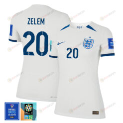 Katie Zelem 20 England 1 Star FIFA Patch Women's National Team 2023-24 World Cup Home WOMEN Jersey