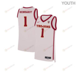 Katin Reinhardt 1 USC Trojans Elite Basketball Youth Jersey - White