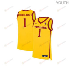 Katin Reinhardt 1 USC Trojans Elite Basketball Youth Jersey - Yellow