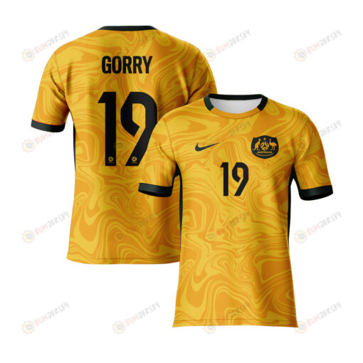 Katrina Gorry 19 Australia 2023 Youth Home Jersey - Yellow - All Over Printed Jersey