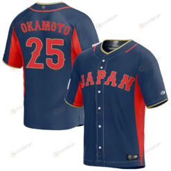 Kazuma Okamoto 25 Japan Baseball 2023 World Baseball Classic Jersey - Navy
