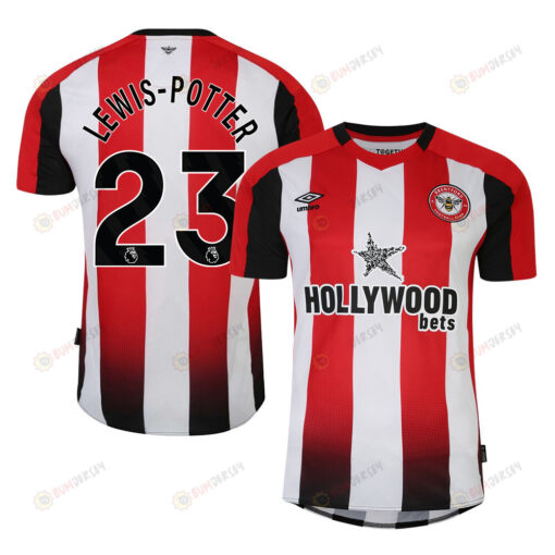 Keane Lewis-Potter 23 Brentford FC 2023-24 Premier League Home Men Jersey - Red