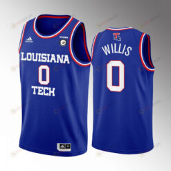 Keaston Willis 0 Louisiana Tech Bulldogs Blue Jersey College Basketball Away