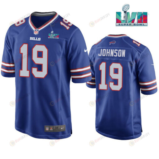 KeeSean Johnson 19 Buffalo Bills Super Bowl LVII Logo Game Player Men Jersey - Royal Jersey