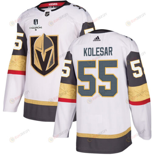 Keegan Kolesar 55 Vegas Golden Knights Stanley Cup 2023 Champions Patch Away Breakaway Men Jersey - White