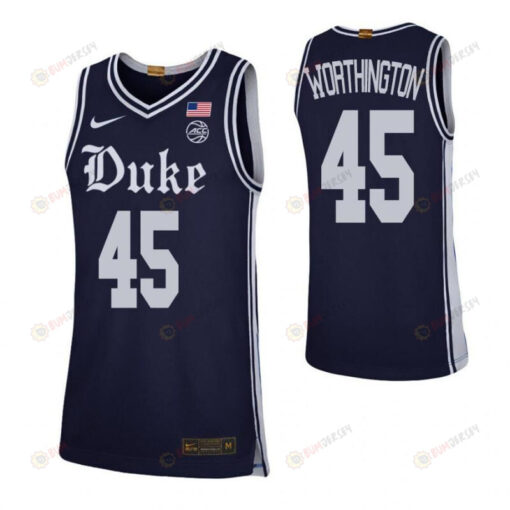 Keenan Worthington 45 Duke Blue Devils Elite Basketball Men Jersey - Navy