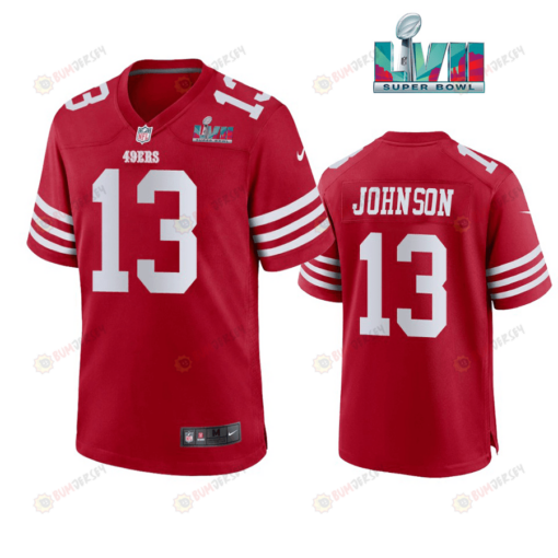 Keesean Johnson 13 San Francisco 49Ers Super Bowl LVII Men's Jersey- Scarlet