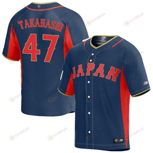 Keiji Takahashi 47 Japan Baseball 2023 World Baseball Classic Jersey - Navy