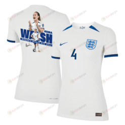 Keira Walsh 4 Signed England Women's National Team Road To Champions 2023-24 World Cup Home Women Jersey - White