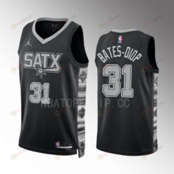 Keita Bates-Diop 2022-23 San Antonio Spurs Black 31 Statement Edition Jersey