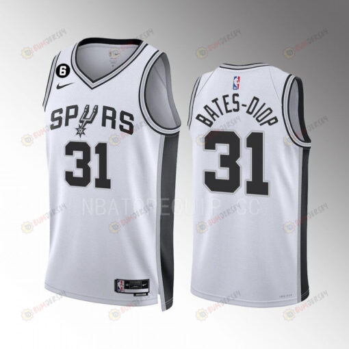 Keita Bates-Diop 31 San Antonio Spurs 2022-23 Association Edition White Men Jersey Swingman