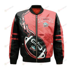 Kelowna Rockets Bomber Jacket 3D Printed Flame Ball Pattern