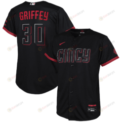 Ken Griffey Jr. 30 Cincinnati Reds Youth 2023 City Connect Jersey - Black