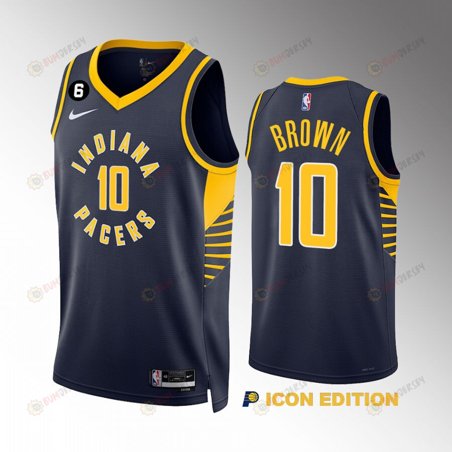 Kendall Brown 10 Indiana Pacers Navy Icon Edition 2022-23 Jersey Swingman
