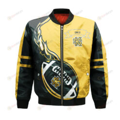 Kennesaw State Owls Bomber Jacket 3D Printed Flame Ball Pattern