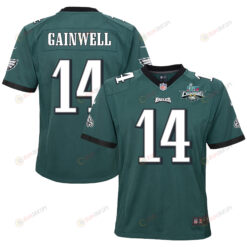 Kenneth Gainwell 14 Philadelphia Eagles Super Bowl LVII Champions 2 Stars 2 Stars Youth Jersey - Black