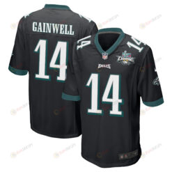 Kenneth Gainwell 14 Philadelphia Eagles Super Bowl LVII Champions 2 Stars Men's Jersey - Black