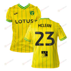 Kenny McLean 23 Norwich City 2022-23 Home Jersey - Yellow