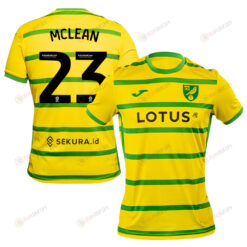 Kenny McLean 23 Norwich City 2023/24 Home Men Jersey - Yellow