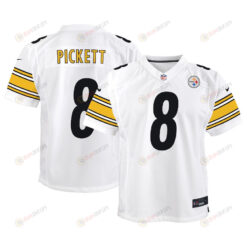 Kenny Pickett 8 Pittsburgh Steelers Youth Team Game Jersey - White