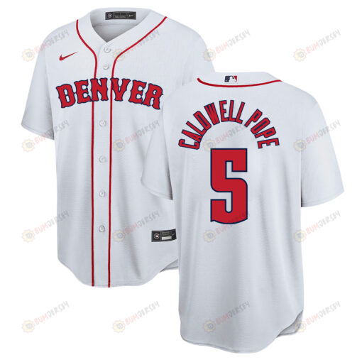 Kentavious Caldwell-Pope 5 Denver Nuggets x Boston Red Sox Baseball Men Jersey - White