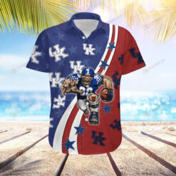 Kentucky Wildcats American Flag Custom Name Hawaiian Shirt