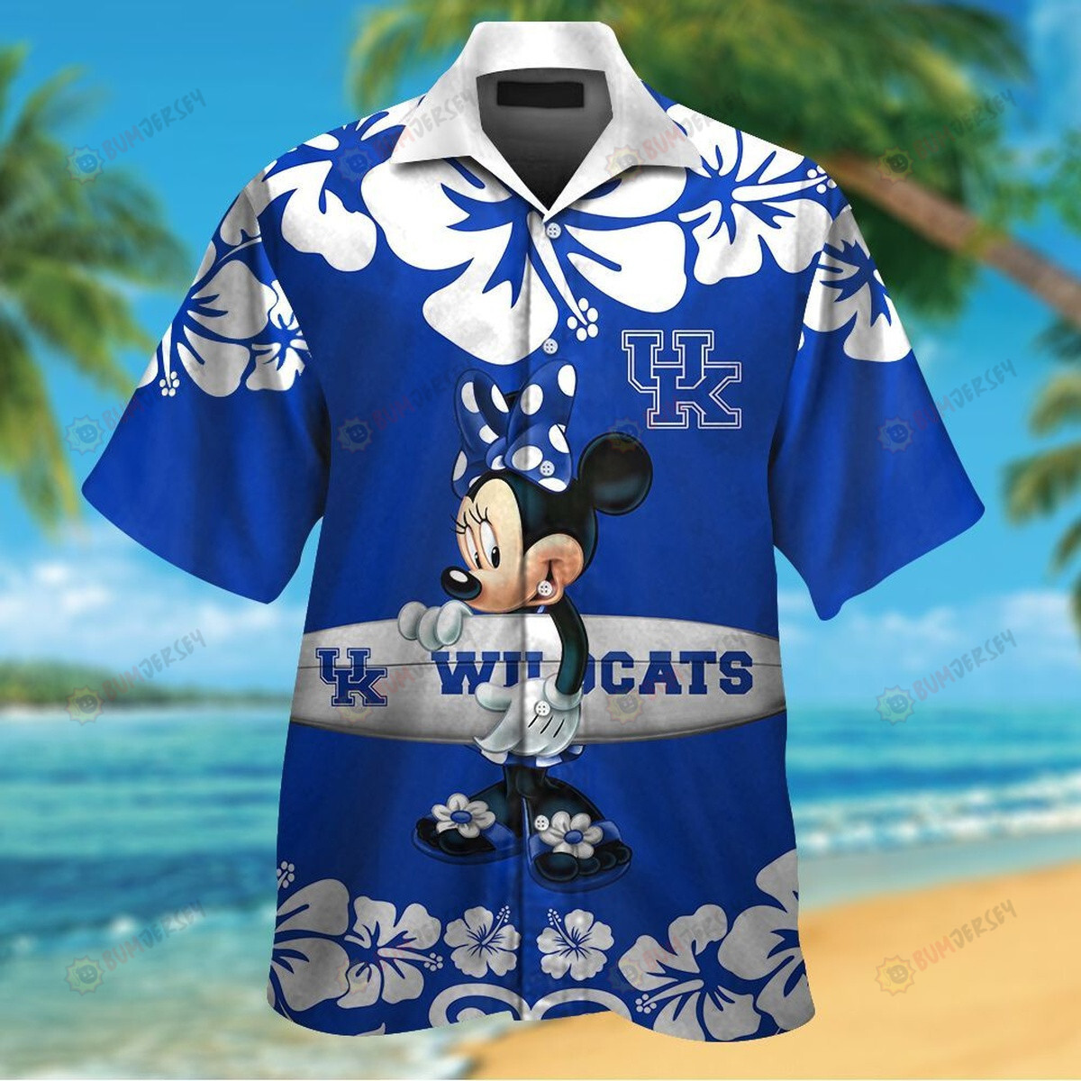 Kentucky Wildcats And Minnie Mouse Short Sleeve 3D Printed Hawaiian Shirt