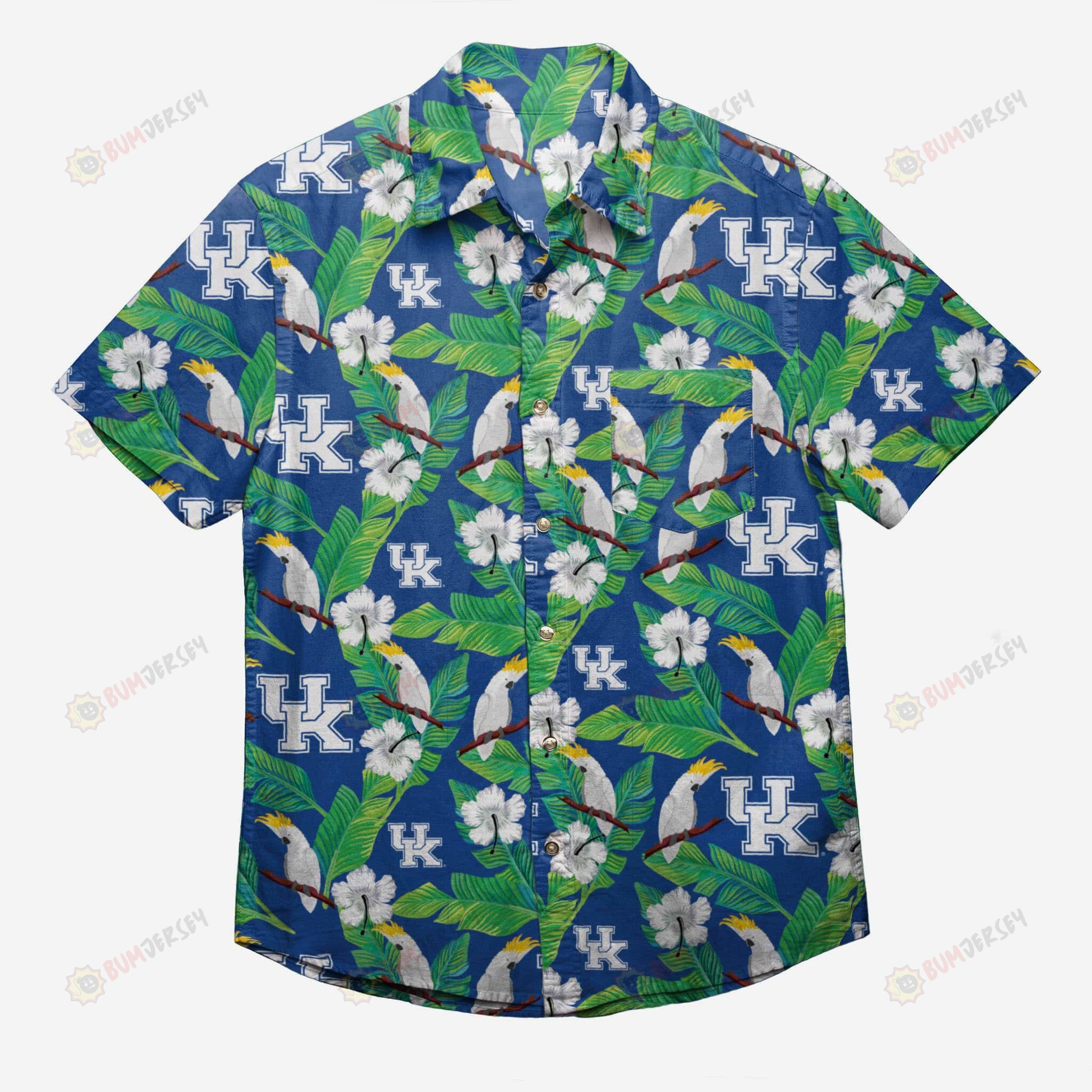 Kentucky Wildcats Floral Button Up Hawaiian Shirt