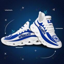 Kentucky Wildcats Logo Curve Line Pattern Custom Name 3D Max Soul Sneaker Shoes In Blue White