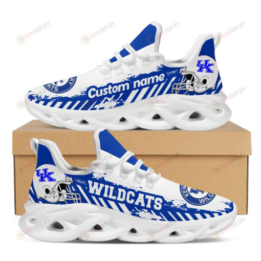 Kentucky Wildcats Logo Helmet And Stripe Pattern Custom Name 3D Max Soul Sneaker Shoes