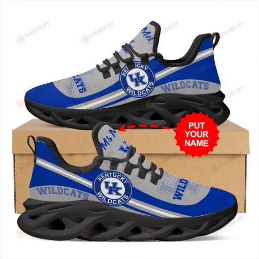 Kentucky Wildcats Logo Line Pattern Custom Name 3D Max Soul Sneaker Shoes