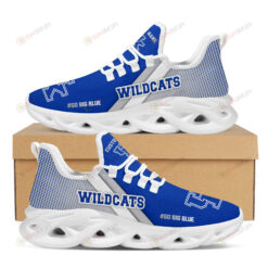 Kentucky Wildcats Logo Pattern Custom Name 3D Max Soul Sneaker Shoes In Blue And Gray