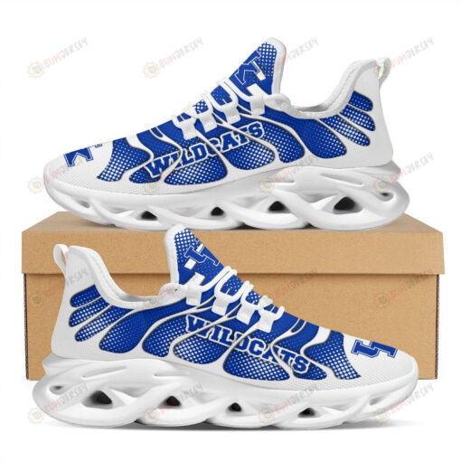 Kentucky Wildcats Logo Pattern Custom Name 3D Max Soul Sneaker Shoes In Blue And White