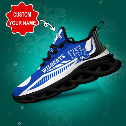 Kentucky Wildcats Logo Stripe Line Pattern Custom Name 3D Max Soul Sneaker Shoes