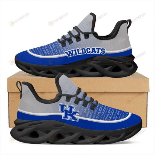 Kentucky Wildcats Logo Text Pattern 3D Max Soul Sneaker Shoes In Blue