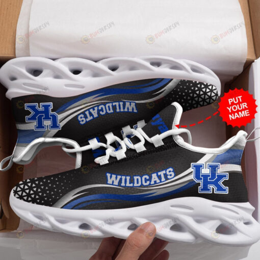 Kentucky Wildcats Logo With Triangle Pattern Custom Name 3D Max Soul Sneaker Shoes