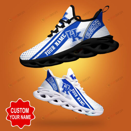 Kentucky Wildcats Shadow Logo Polka Dot Pattern Custom Name 3D Max Soul Sneaker Shoes