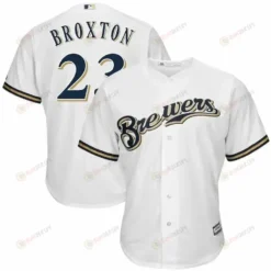 Keon Broxton Milwaukee Brewers Home Cool Base Player Jersey - White