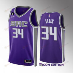 Keon Ellis 34 Sacramento Kings Purple Icon Edition 2022-23 Unisex Jersey Swingman