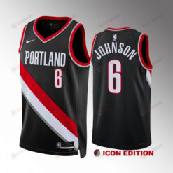 Keon Johnson 6 Portland Trail Blazers 2022-23 Icon Edition Black Jersey