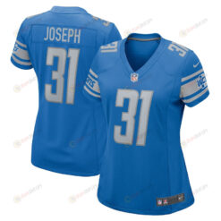 Kerby Joseph 31 Detroit Lions Women's Player Game Jersey - Blue