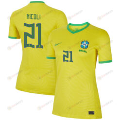 Kerolin Nicoli 21 Brazil Women's National Team 2023-24 World Cup Home Women Jersey