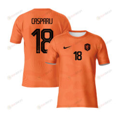 Kerstin Casparij 18 Netherlands 2023 Youth Home Jersey - Orange - All Over Printed Jersey