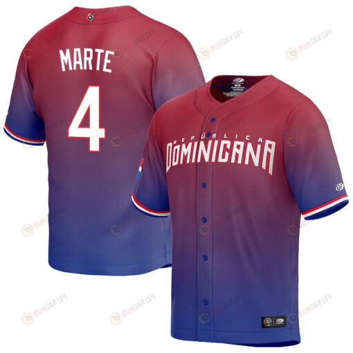 Ketel Marte 4 Dominican Republic Baseball 2023 World Baseball Classic Jersey - Red/Purple