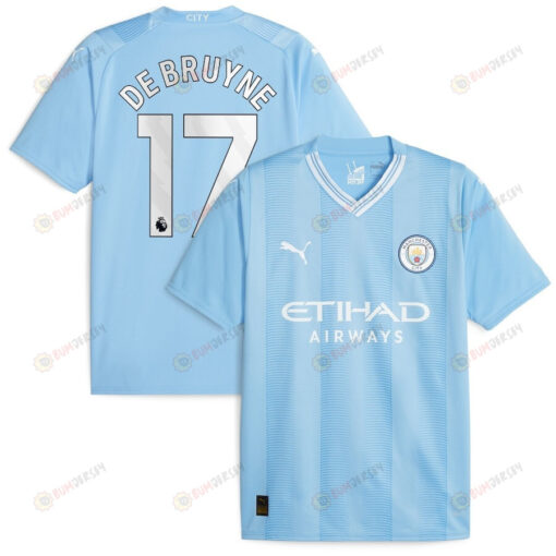 Kevin De 17 Bruyne Manchester City 2023/24 Home Player Jersey - Sky Blue