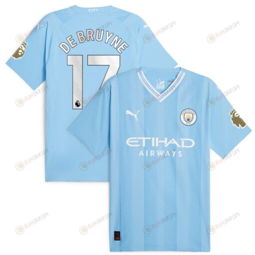 Kevin De Bruyne 17 Manchester City 2022/23 English Premier League Champions Jersey - Sky Blue