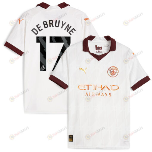 Kevin De Bruyne 17 Manchester City 2023/24 Away YOUTH Jersey - White