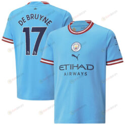 Kevin De Bruyne 17 Manchester City Youth 2022/23 Home Player Jersey - Sky Blue